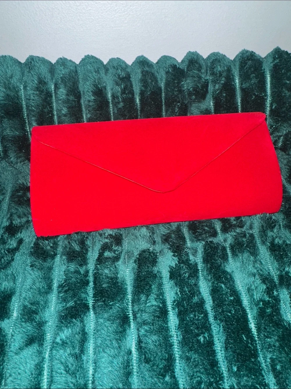 Red Envelope Clutch Wristlet - Sleek Evening Accessory